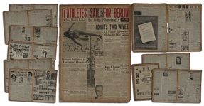 The Afro-American Newspaper From July 1936 -- 17 ATHLETES SAIL FOR BERLIN in Red At Top of Front Page